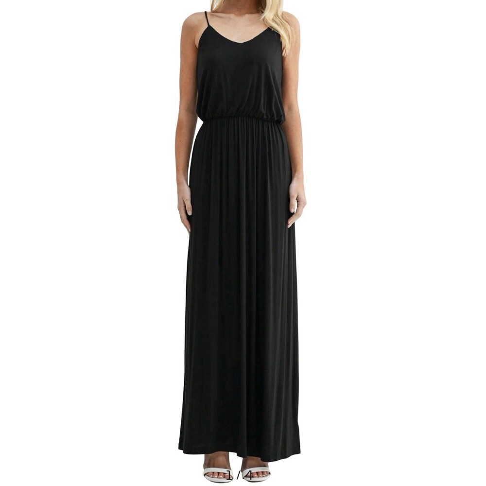 Olivia Rae New York black blouson waist maxi dress Oversized S